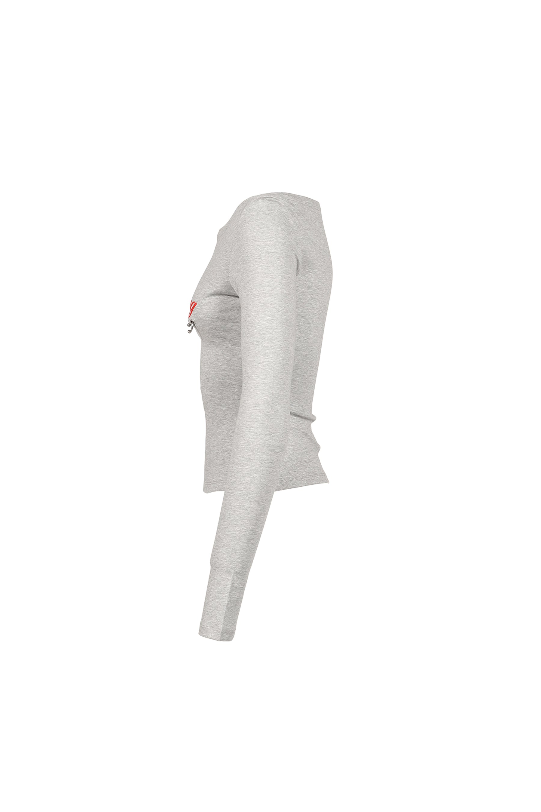 GREY PRINT OFF-SHOULDER LONG SLEEVE TEE / GRY