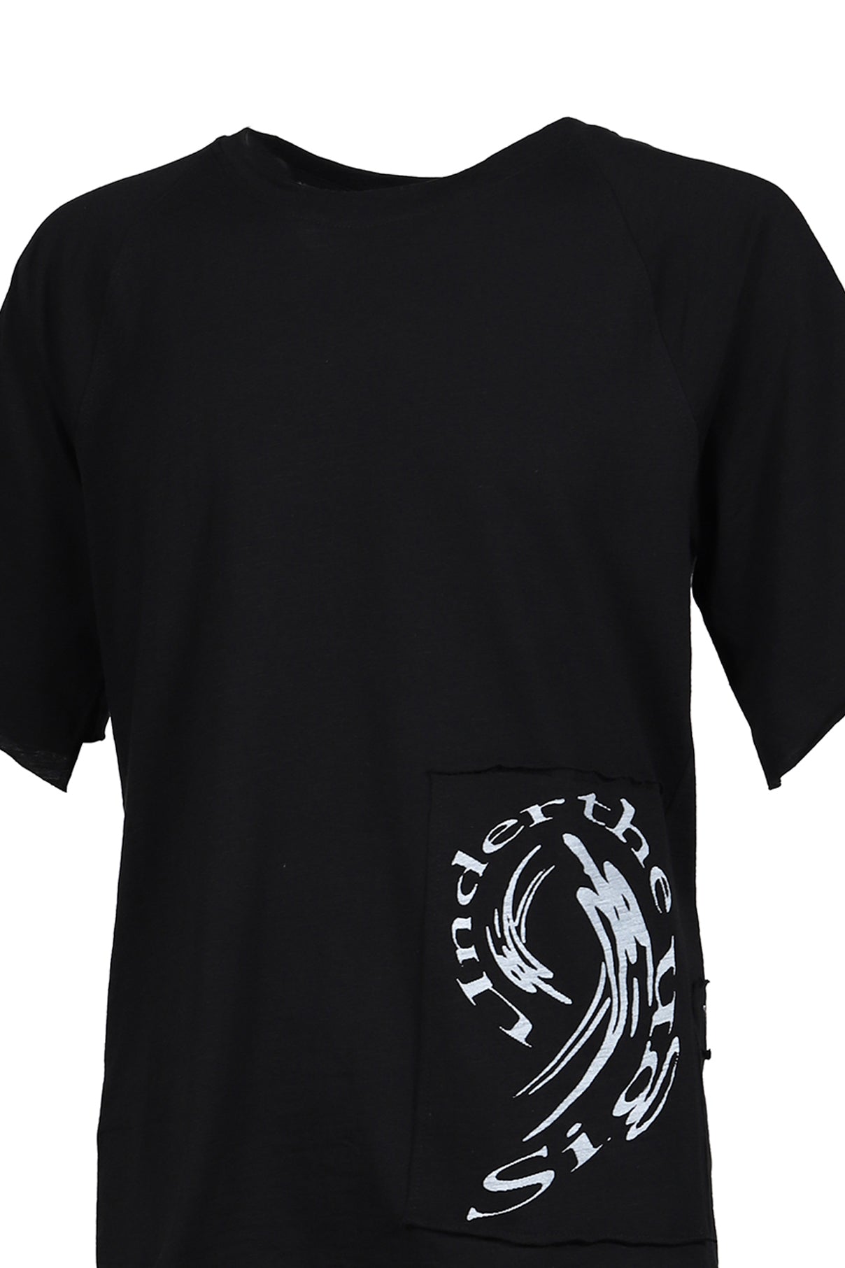 WASTELAND PRINTED PATCHWORK TSHIRT / BLK (WHT PRINT)