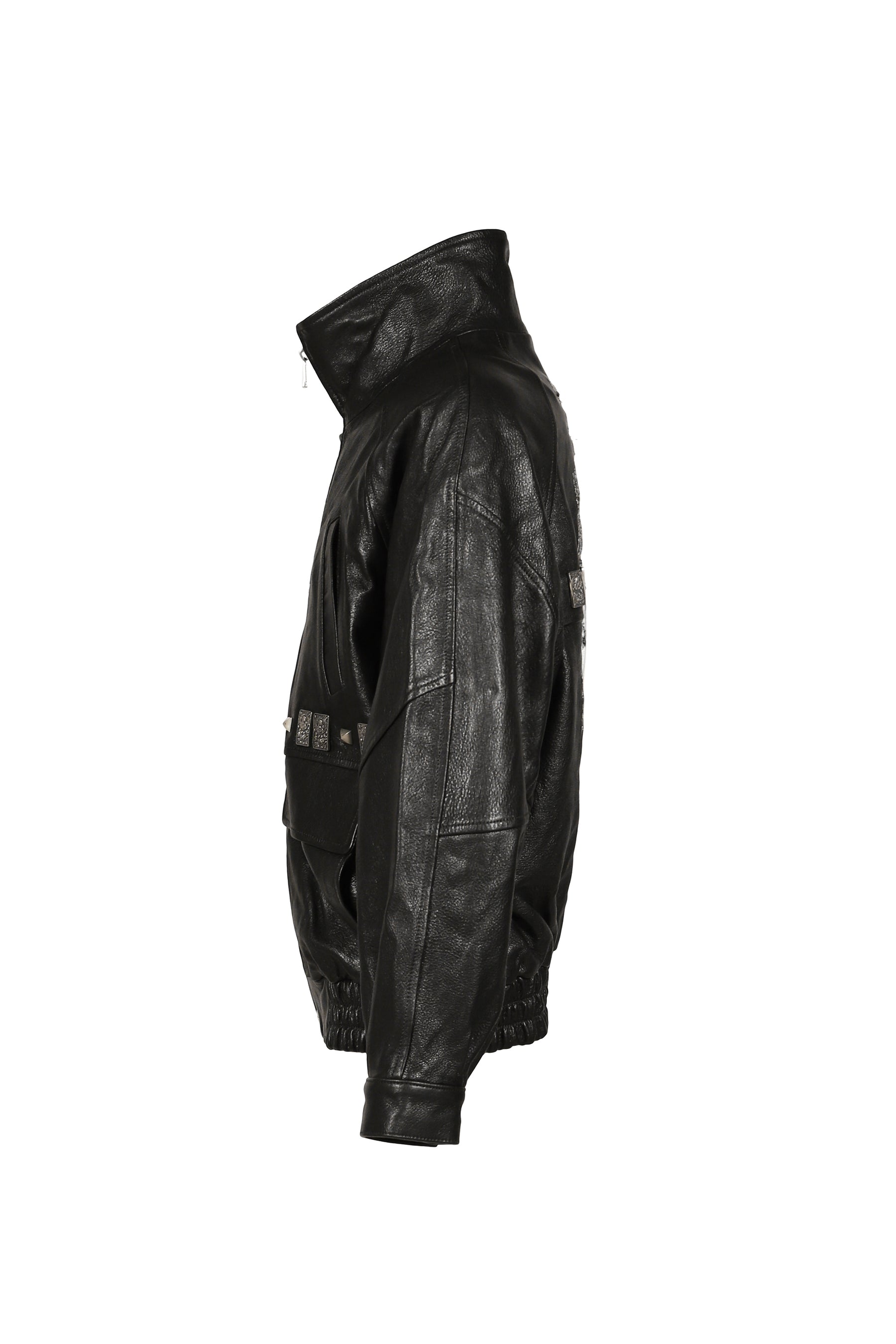 PRINCE PHILLIP’S CHILDHOOD STUDDED LEATHER JACKET / BLK