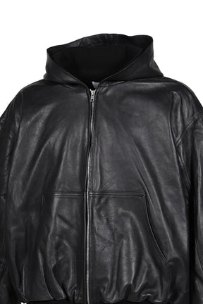 LEATHER UNDERGROUND JACKET  / BLK