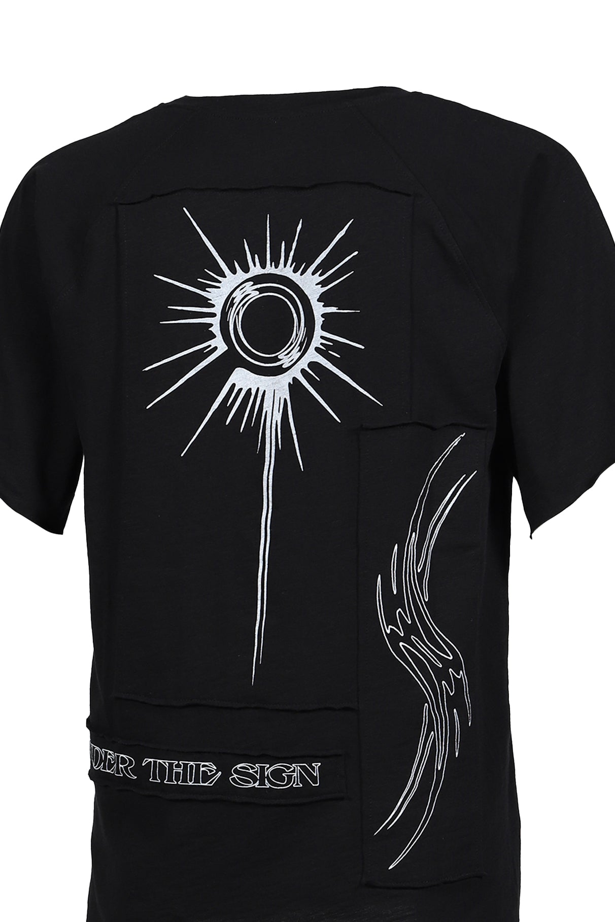 WASTELAND PRINTED PATCHWORK TSHIRT / BLK (WHT PRINT)