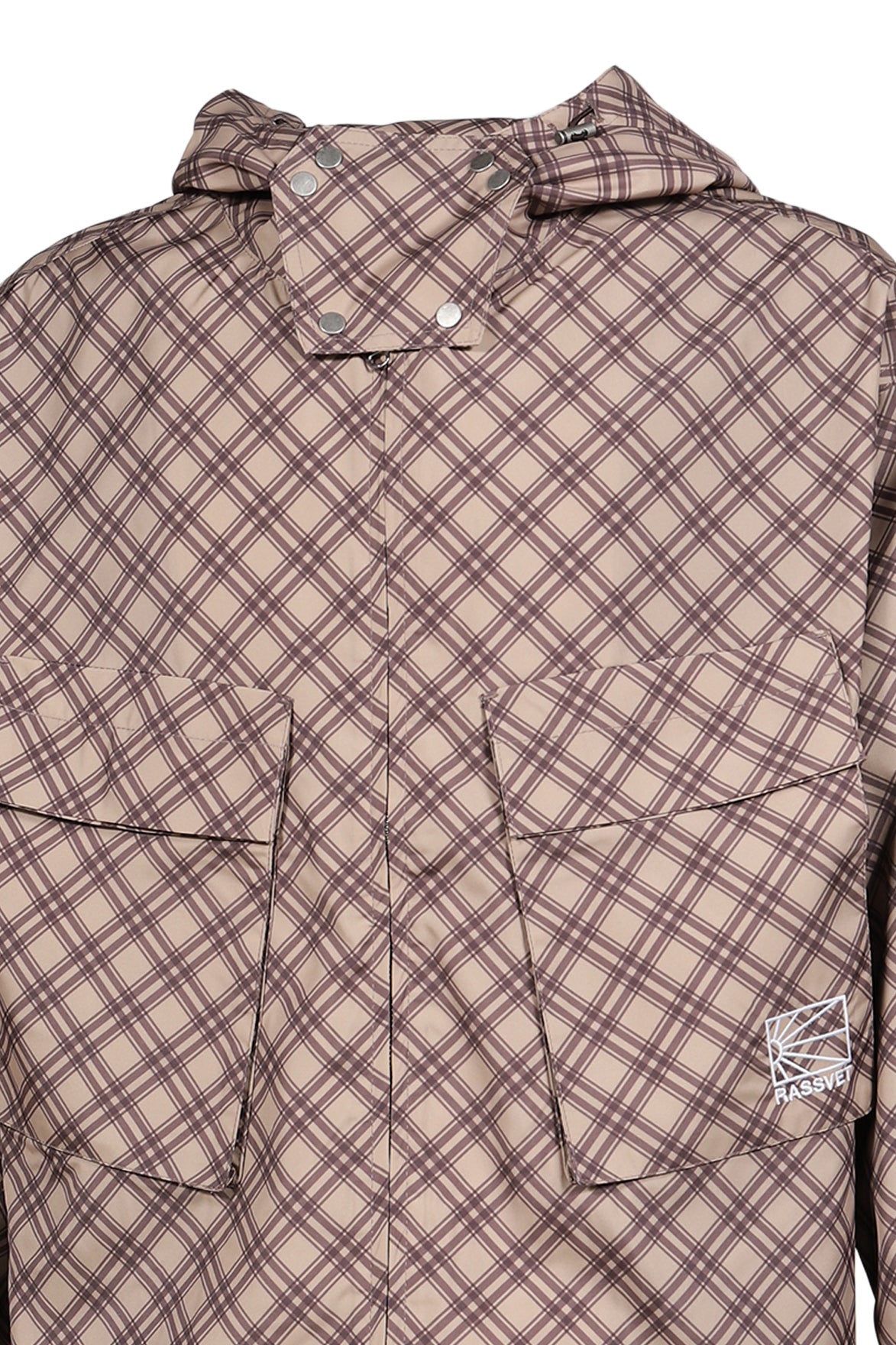 POLY TARTAN HOODED JACKET WOVEN / BRW