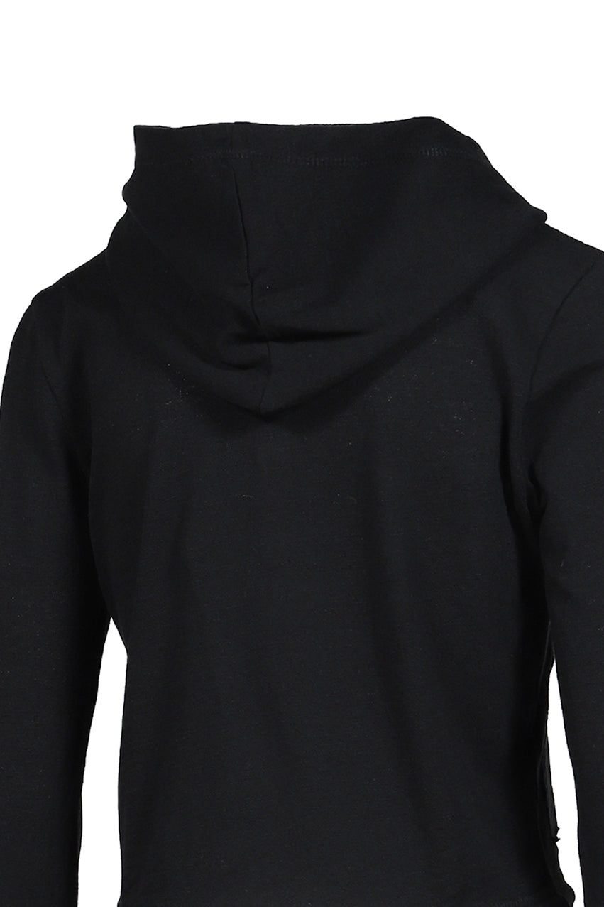 PARRA STUD HOOD CARDIGAN / BLK