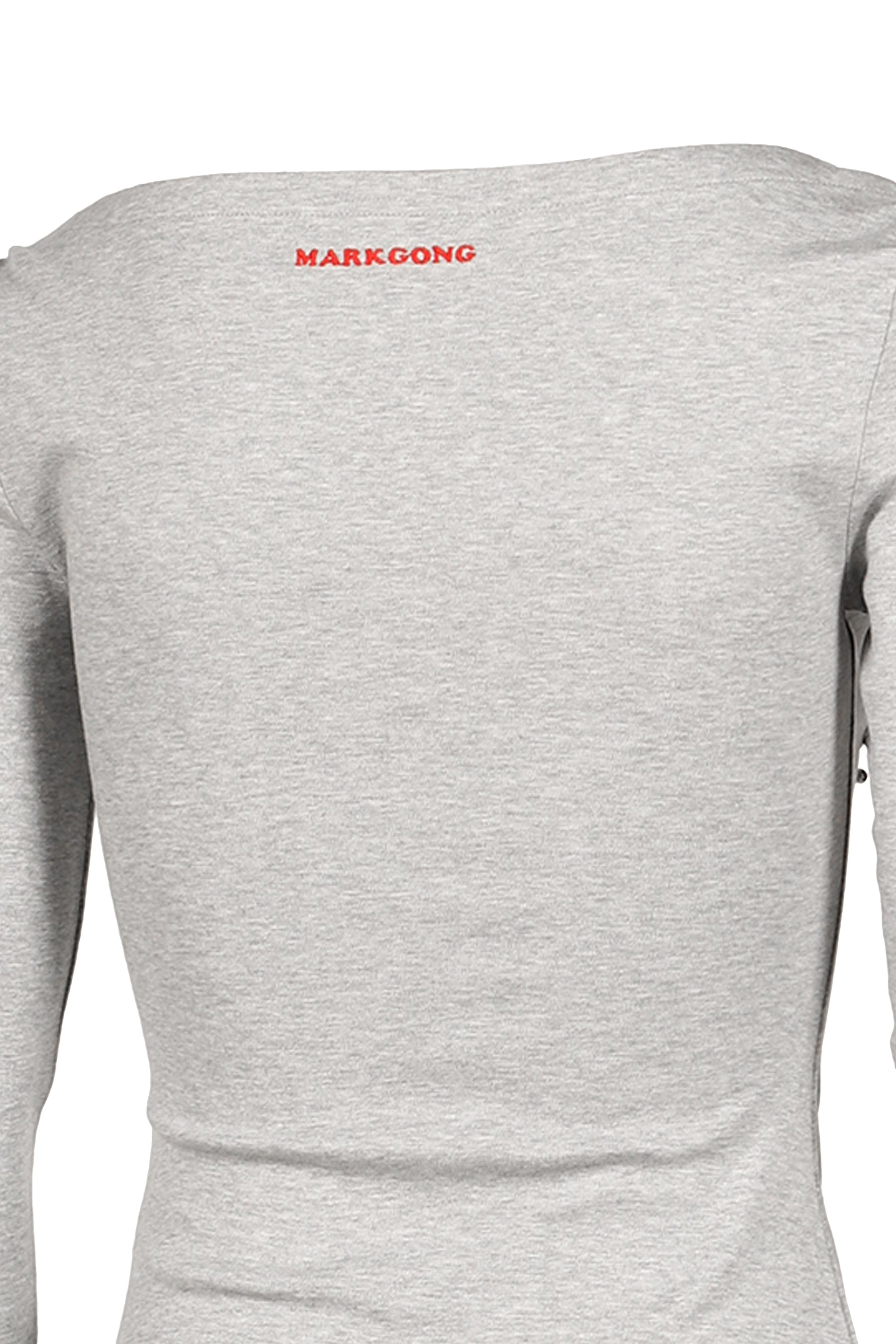 GREY PRINT OFF-SHOULDER LONG SLEEVE TEE / GRY