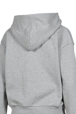 TIE FRONT BOW HOODIE / GRY