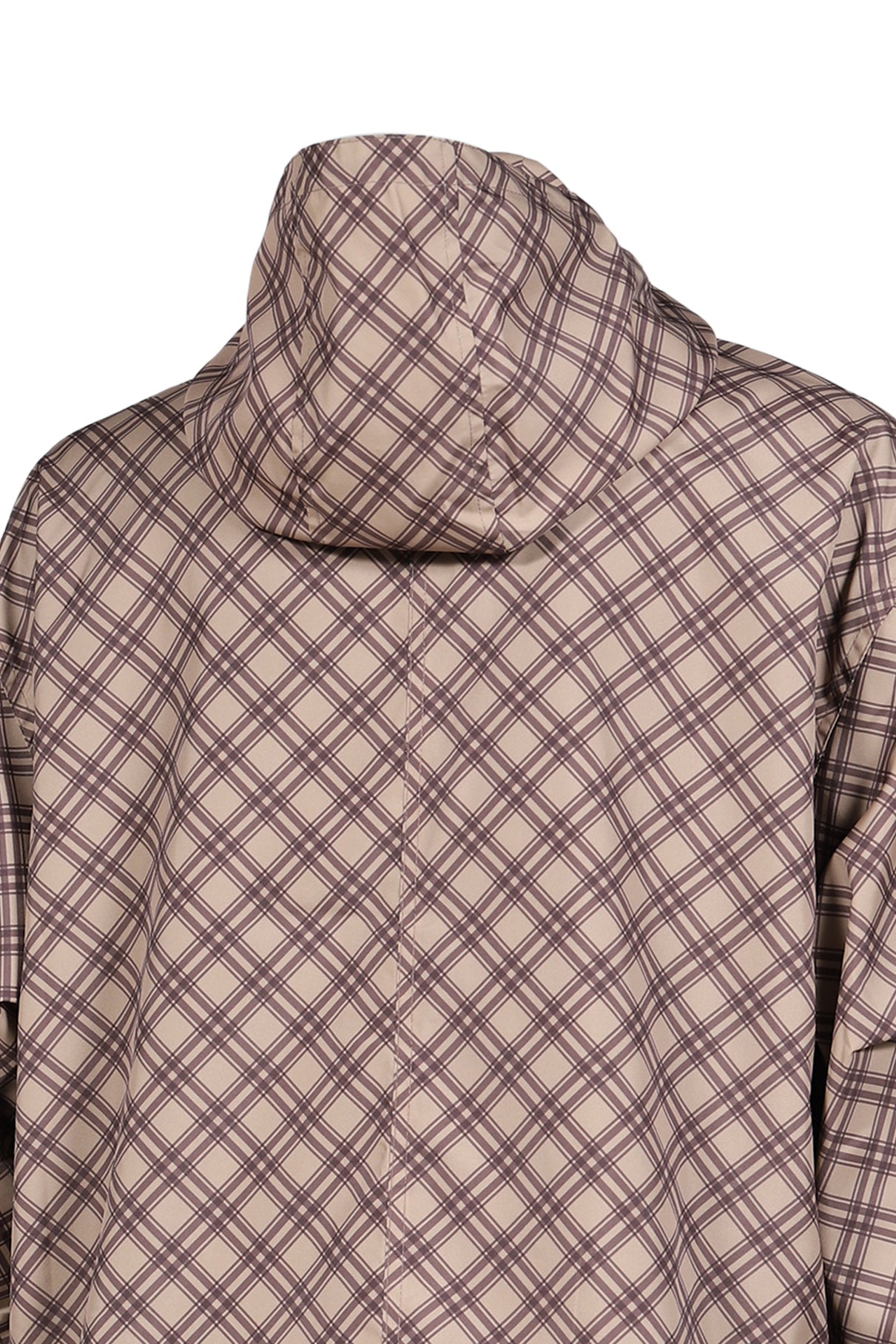 POLY TARTAN HOODED JACKET WOVEN / BRW