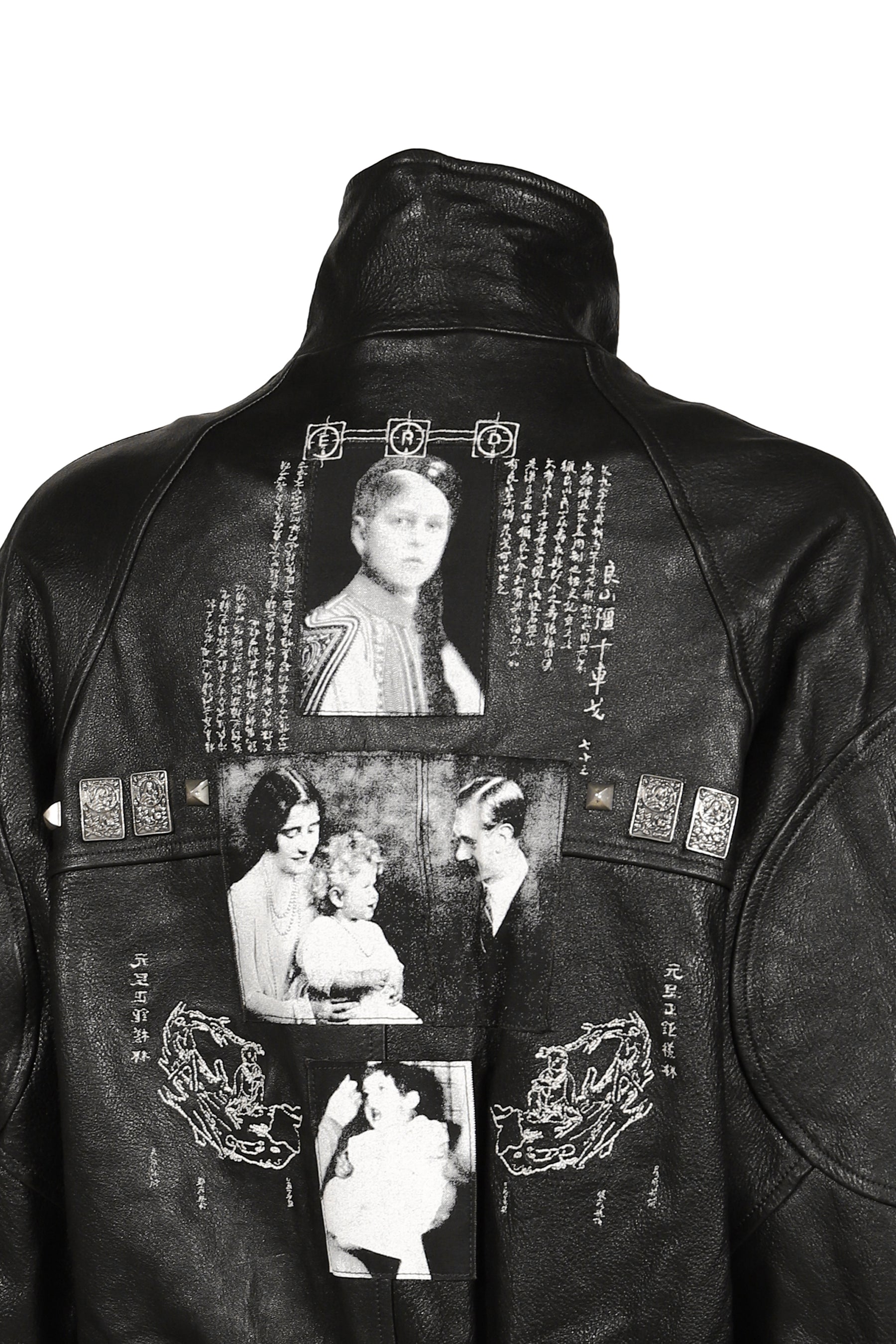 PRINCE PHILLIP’S CHILDHOOD STUDDED LEATHER JACKET / BLK