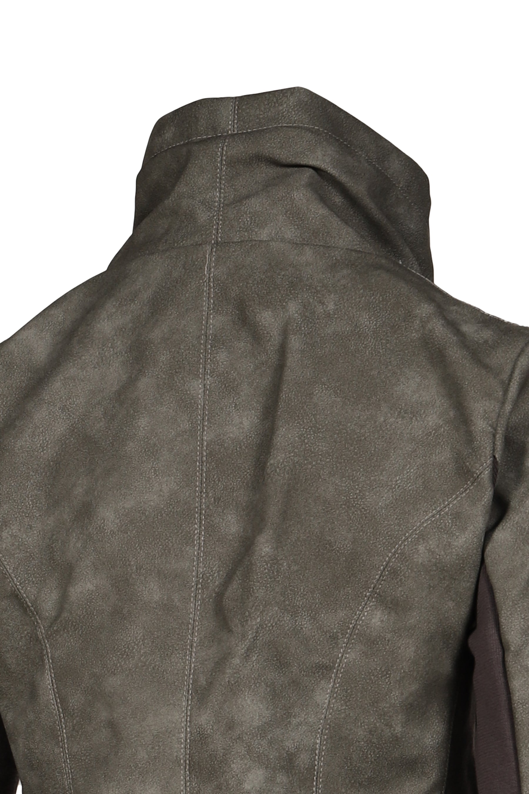 FUNNEL NECK PU JACKET / KAH