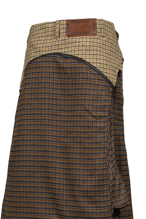 UNISEX MULTI CHECK COMBO SKIRT / MULTI