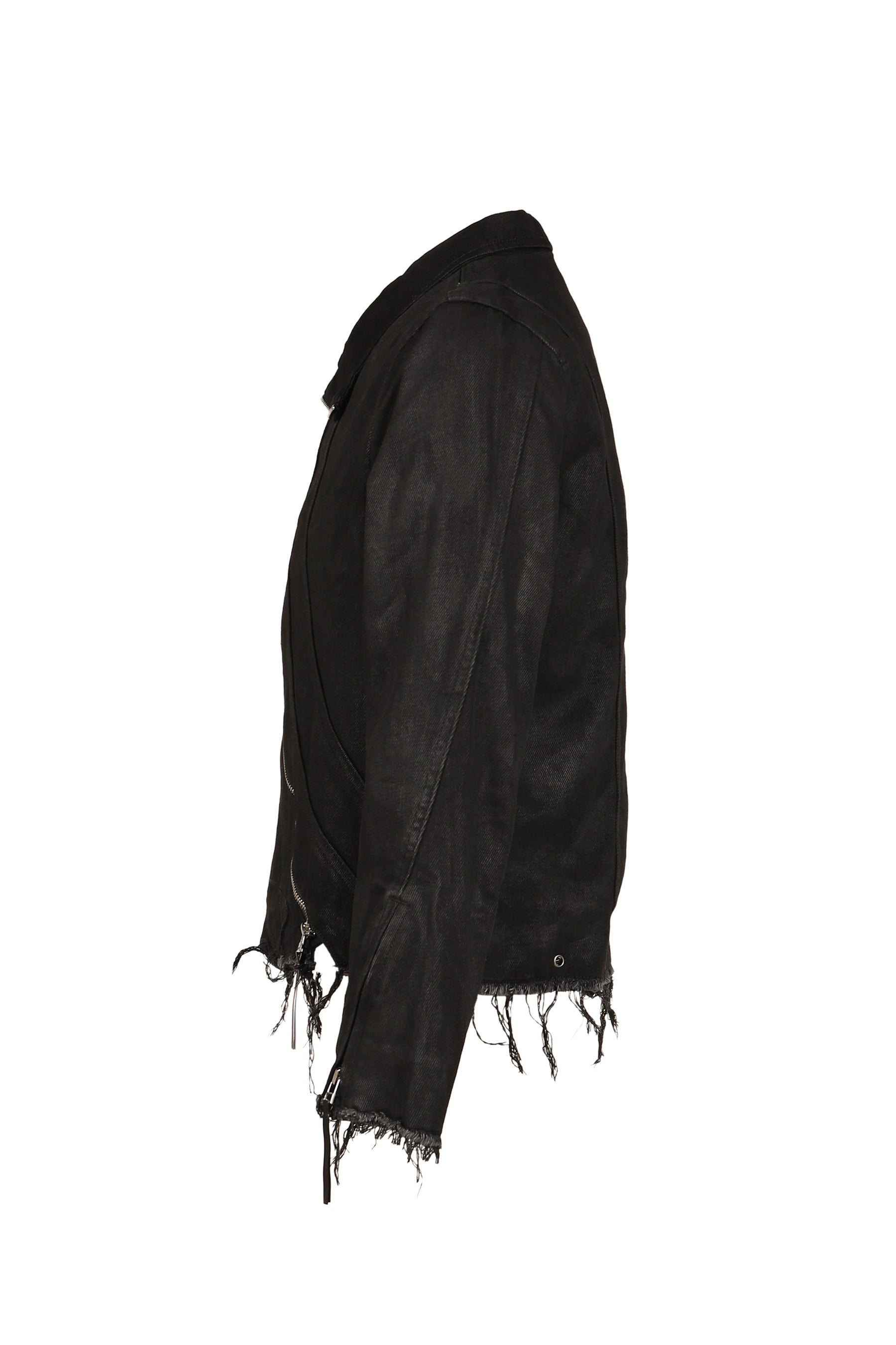 DISTRESSED FENCING JACKET V2 / WAXED BLK