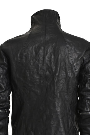 HORSE LEATHER GLOVE ATTACHED JACKET / BLK