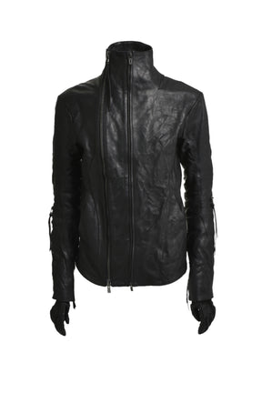 HORSE LEATHER GLOVE ATTACHED JACKET / BLK