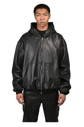 LEATHER UNDERGROUND JACKET  / BLK
