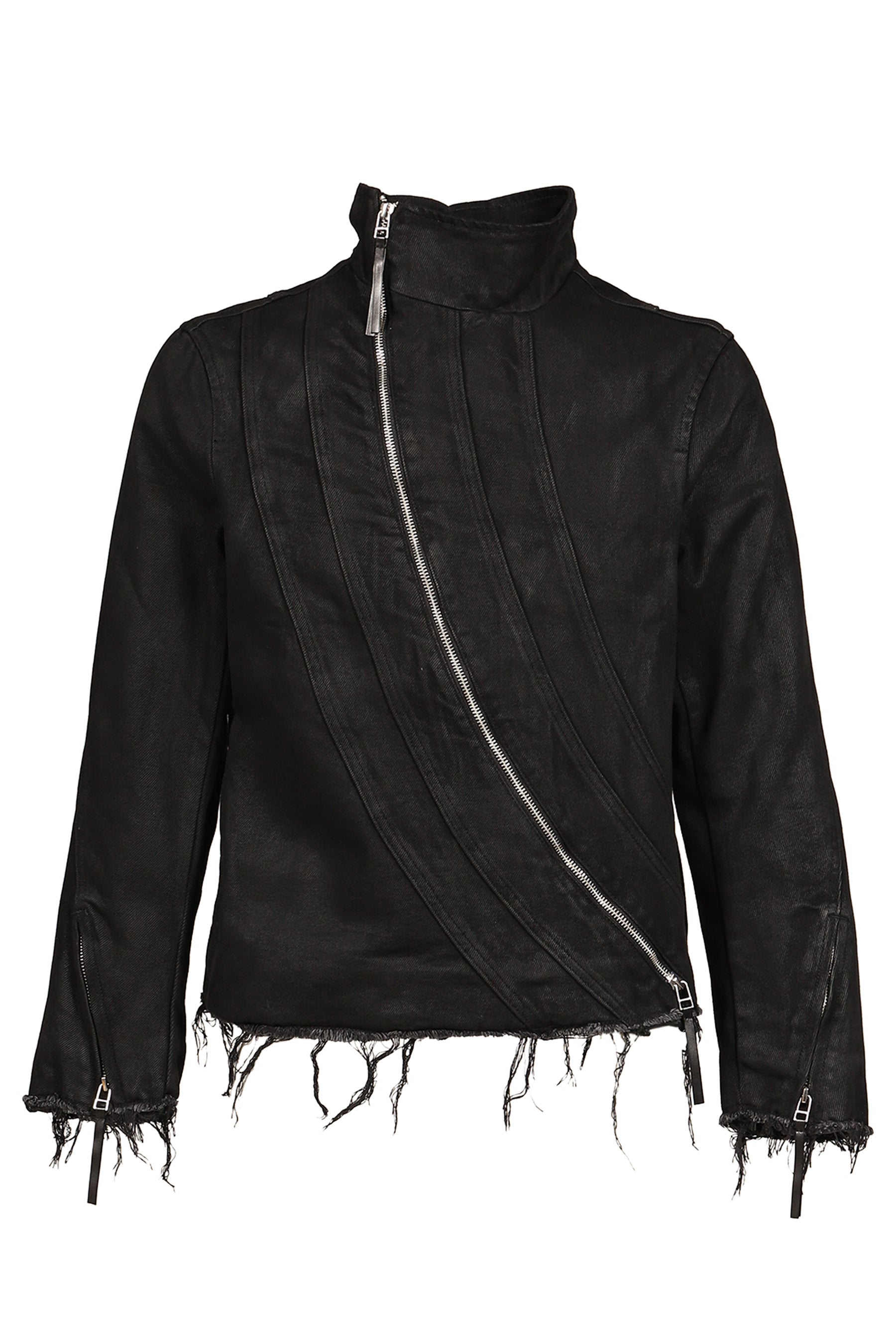 DISTRESSED FENCING JACKET V2 / WAXED BLK
