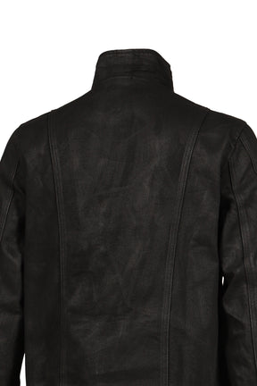 DISTRESSED FENCING JACKET V2 / WAXED BLK