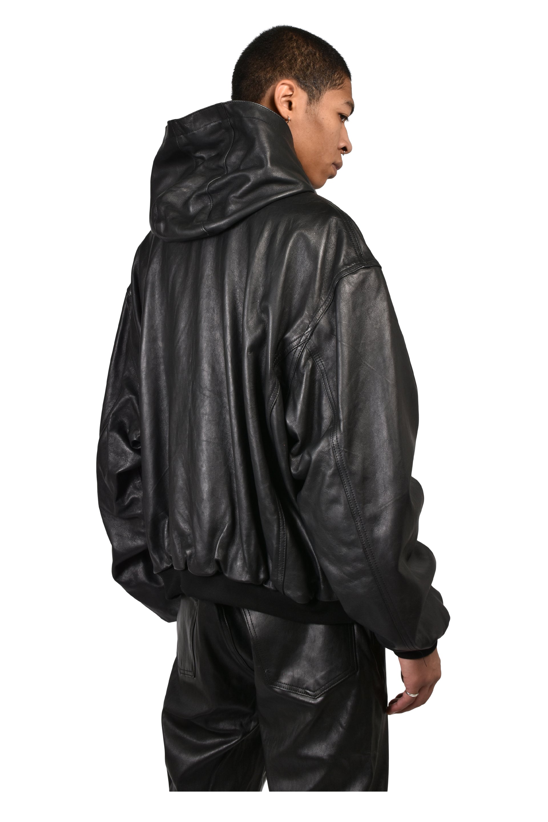 LEATHER UNDERGROUND JACKET  / BLK