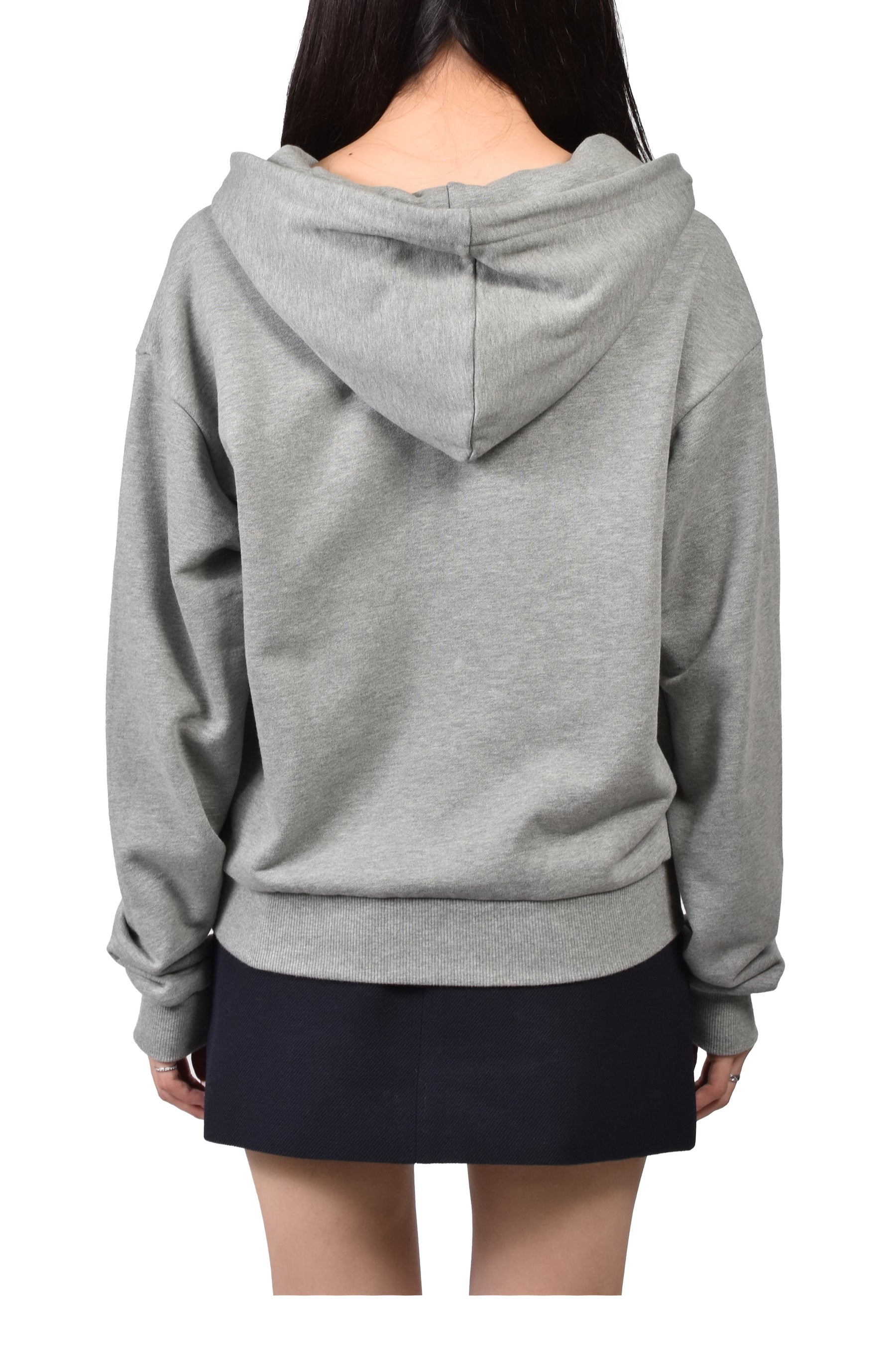 TIE FRONT BOW HOODIE / GRY