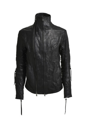 HORSE LEATHER GLOVE ATTACHED JACKET / BLK