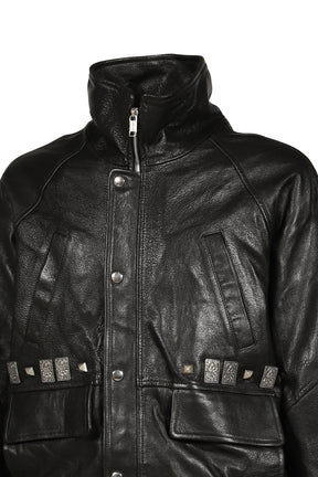 PRINCE PHILLIP’S CHILDHOOD STUDDED LEATHER JACKET / BLK