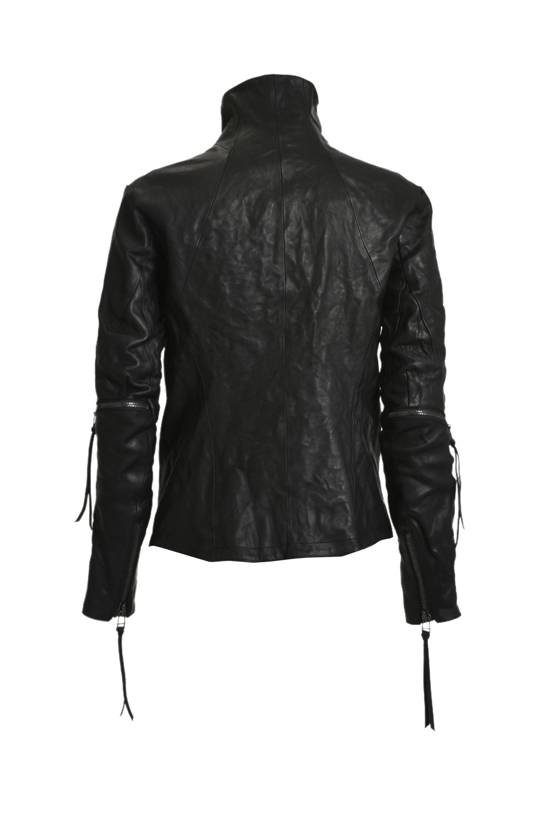 HORSE LEATHER GLOVE ATTACHED JACKET / BLK