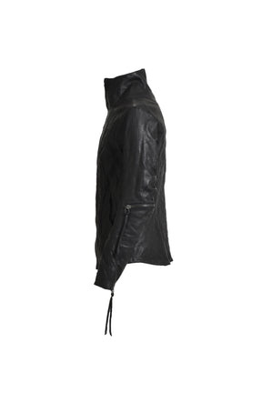 HORSE LEATHER GLOVE ATTACHED JACKET / BLK