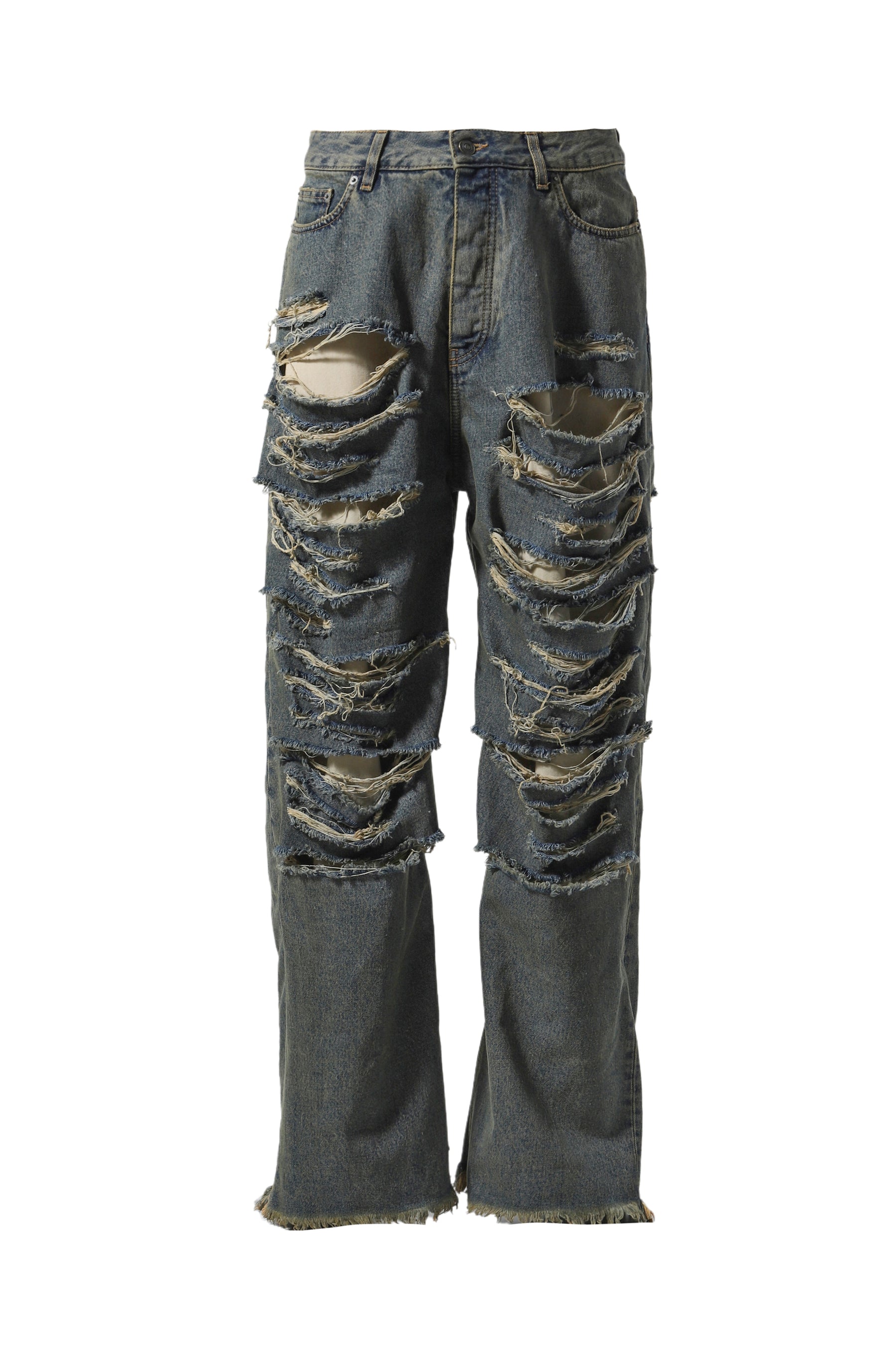 BIG DADDY RIPPED DENIM / WASHED BLU