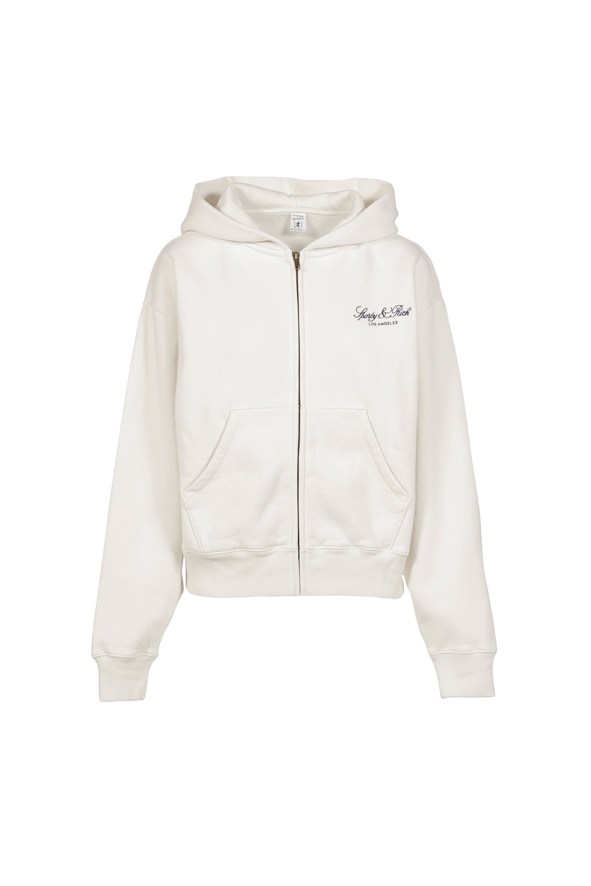 VENDOME LA EMBROIDERED ZIP HOODIE / ECRU