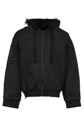 HOODIE WAXED JACKET / BLK