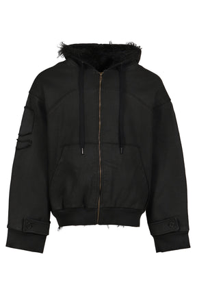 HOODIE WAXED JACKET / BLK