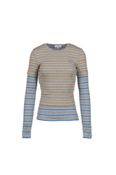 SOFT COTTON RIB LONG SLEEVE DOUBLE LAYER / STRONG BLU