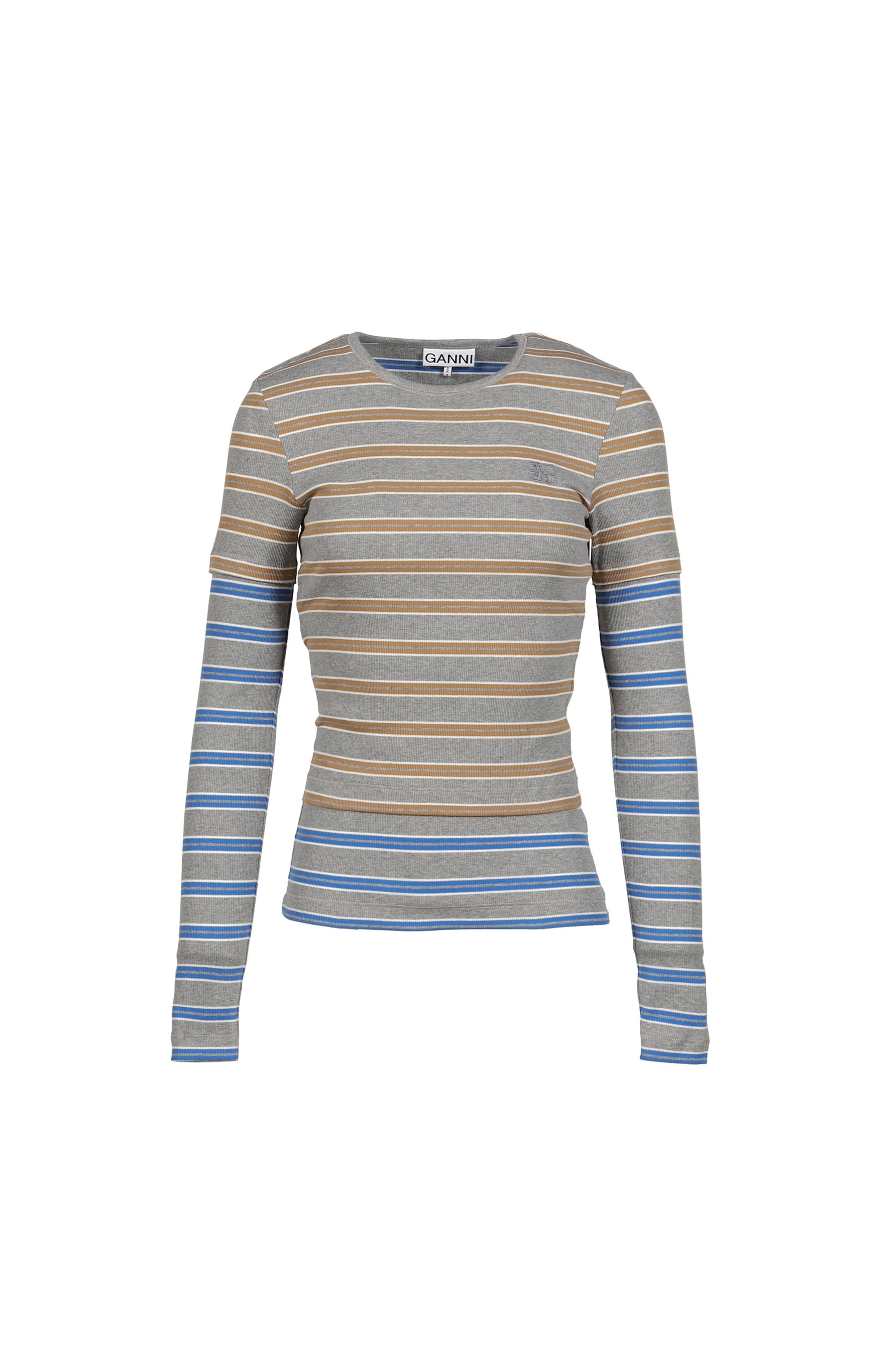 SOFT COTTON RIB LONG SLEEVE DOUBLE LAYER / STRONG BLU