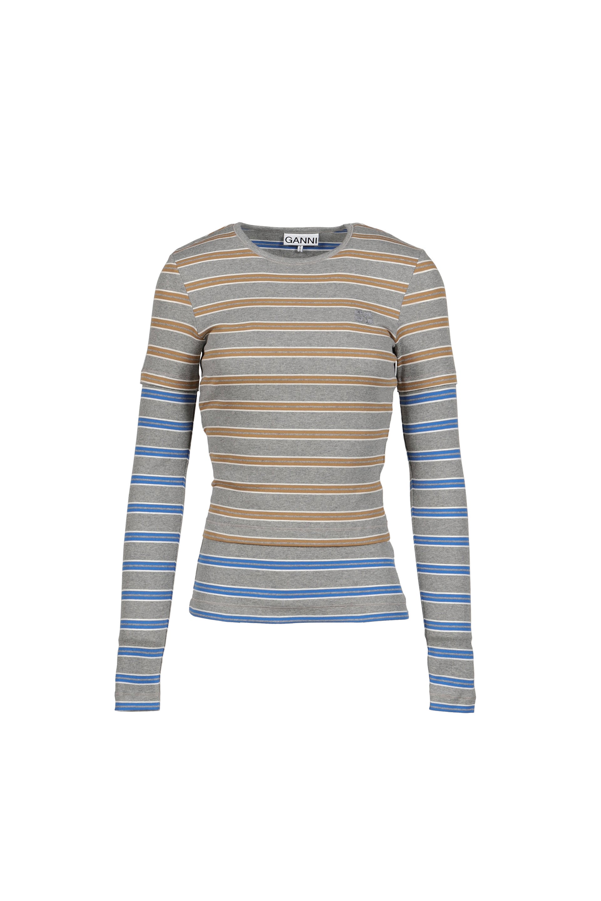 SOFT COTTON RIB LONG SLEEVE DOUBLE LAYER / STRONG BLU
