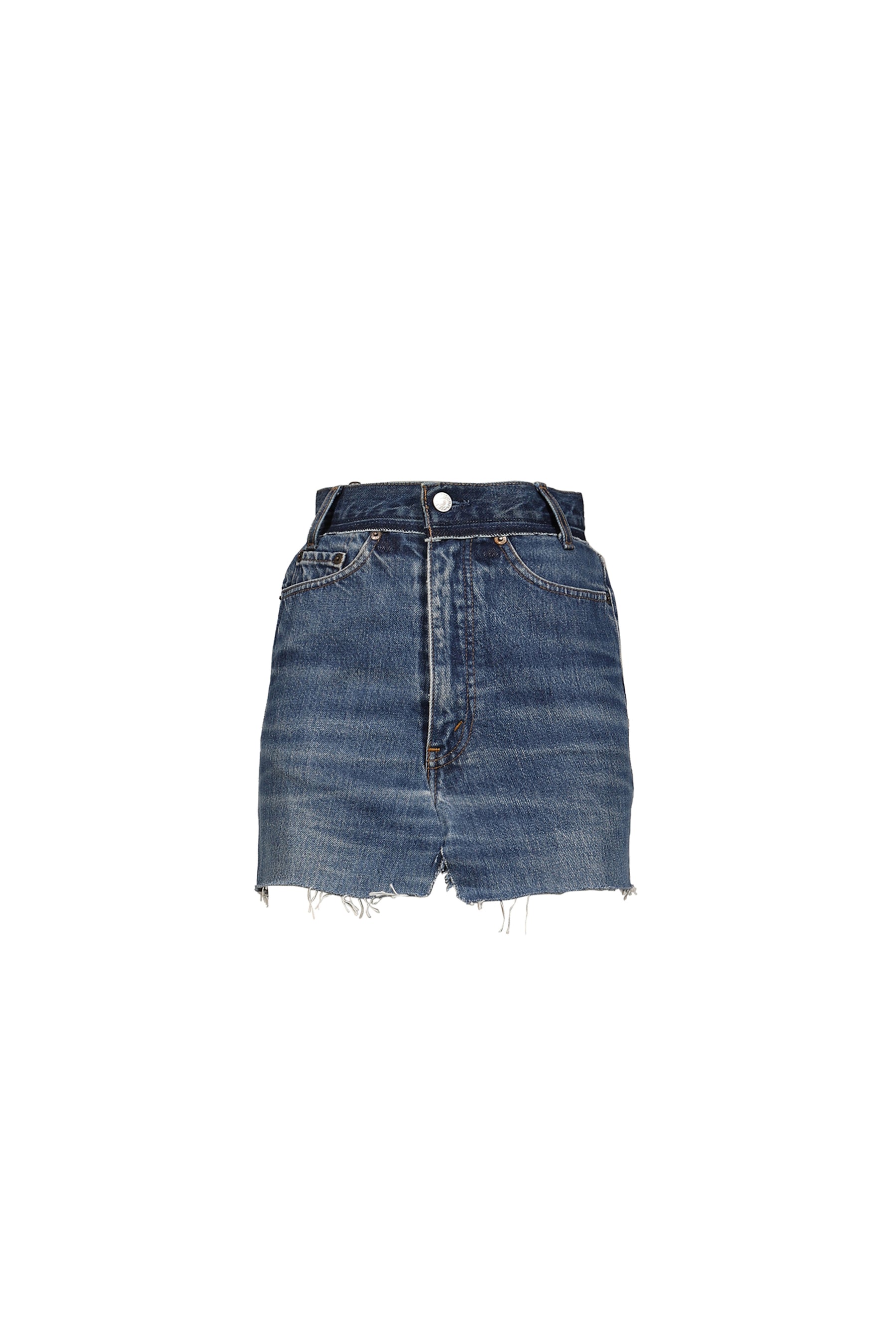 CUT-UP DENIM SKIRT / VINTAGE BLUE