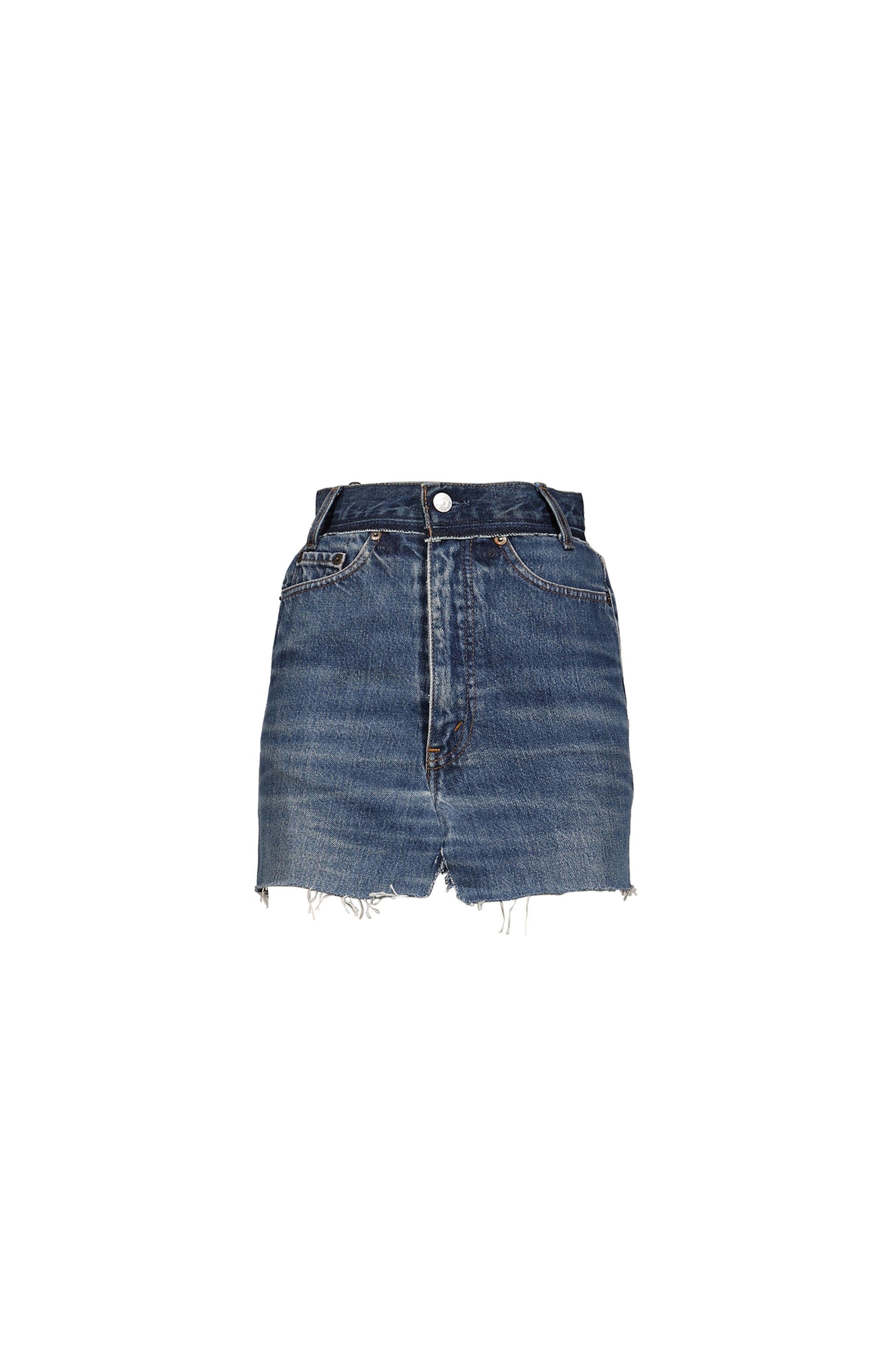 CUT-UP DENIM SKIRT / VINTAGE BLU