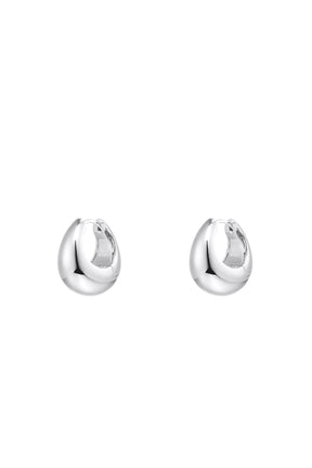 VOLUME WATERDROP ONE-TOUCH EARRINGS / SIL