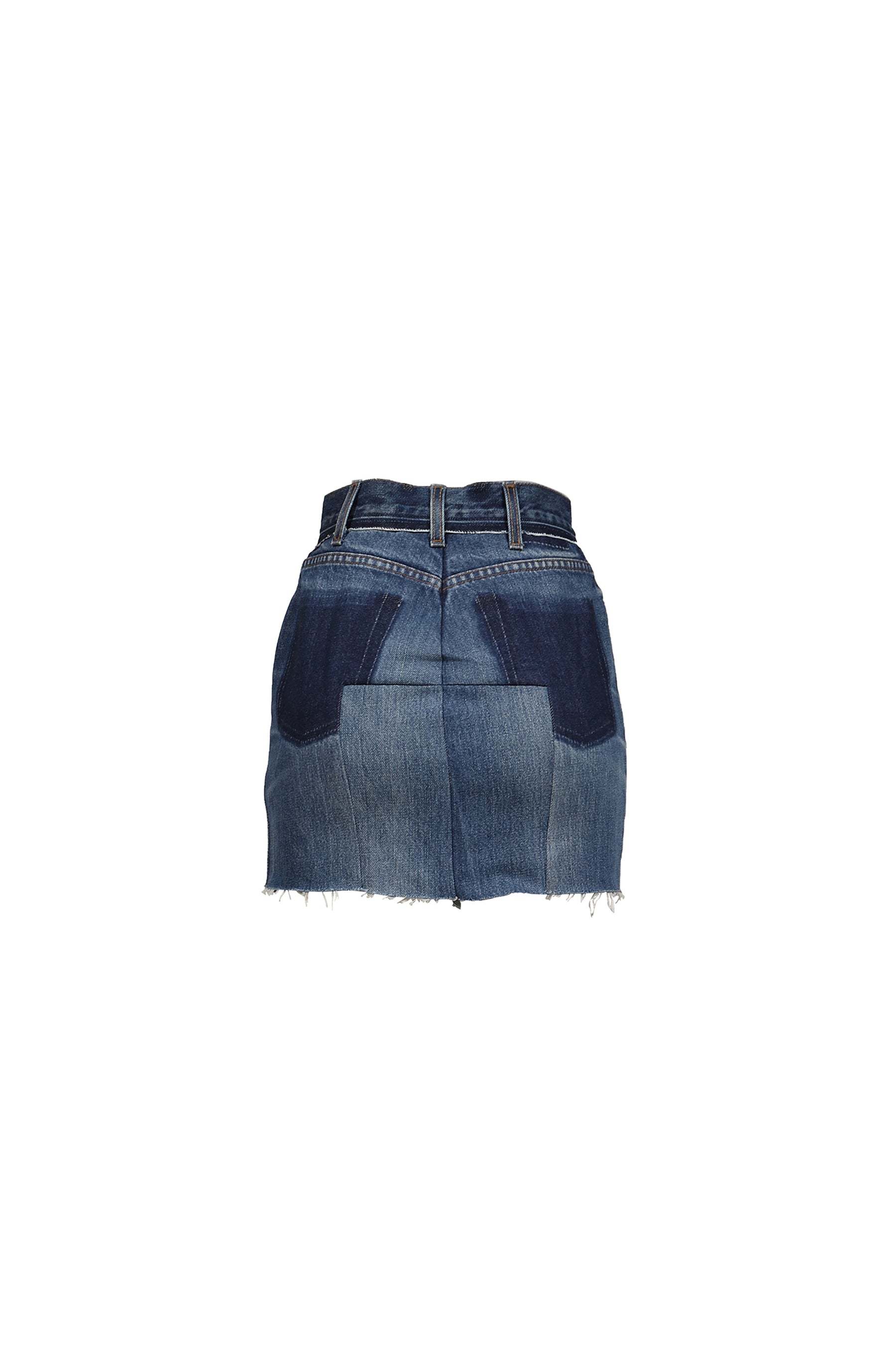 CUT-UP DENIM SKIRT / VINTAGE BLUE