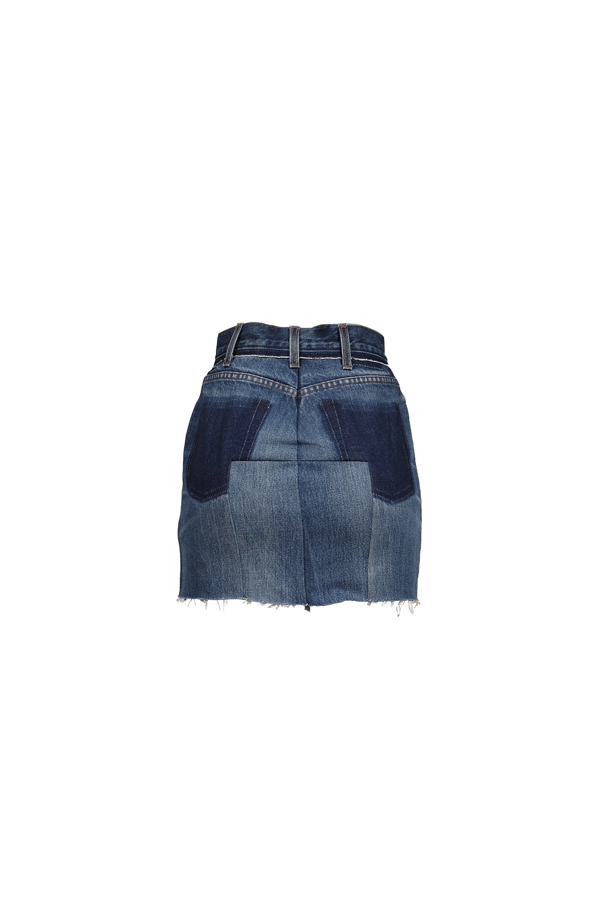 CUT-UP DENIM SKIRT / VINTAGE BLU