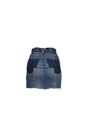 CUT-UP DENIM SKIRT / VINTAGE BLUE