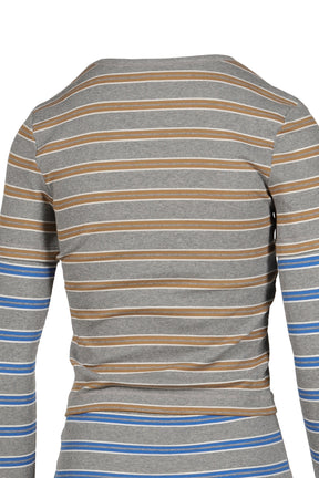 SOFT COTTON RIB LONG SLEEVE DOUBLE LAYER / STRONG BLU