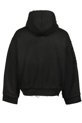 HOODIE WAXED JACKET / BLK