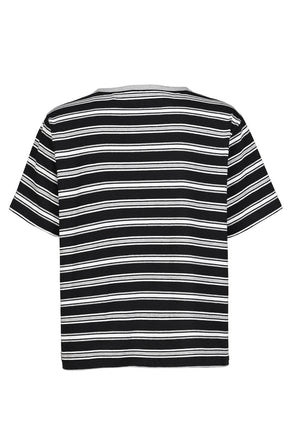 BLACK RHINESTONE STRIPE T-SHIRT / BLK