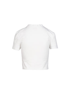 WAVE LACE COLLAR T-SHIRT / WHT