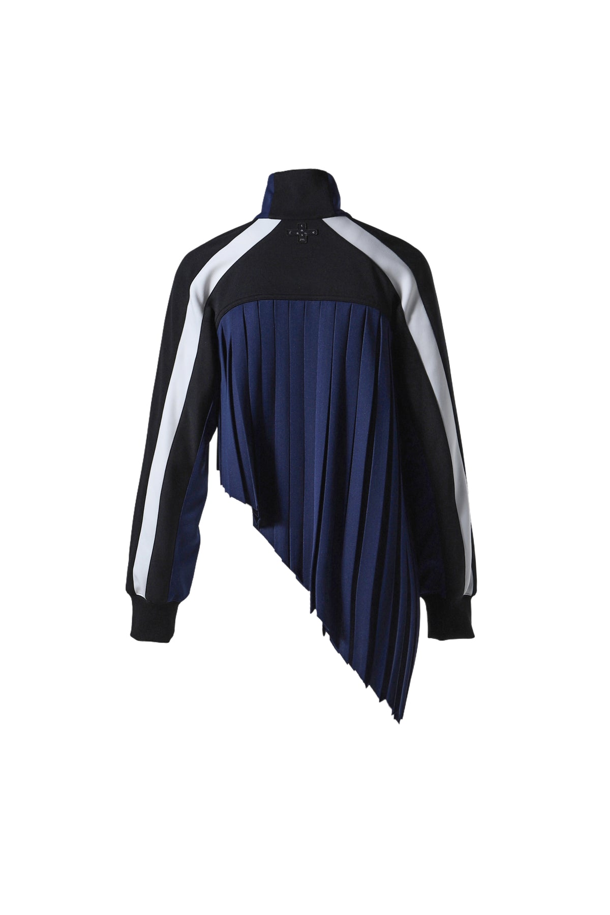 ASYMMETRICAL PLEATED JACKET / NVY