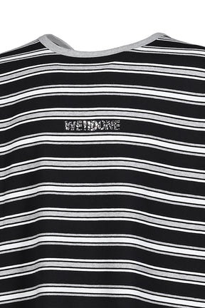 BLACK RHINESTONE STRIPE T-SHIRT / BLK