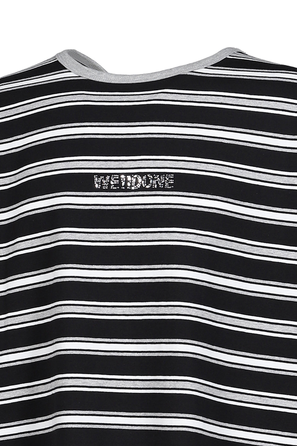 BLACK RHINESTONE STRIPE T-SHIRT / BLK