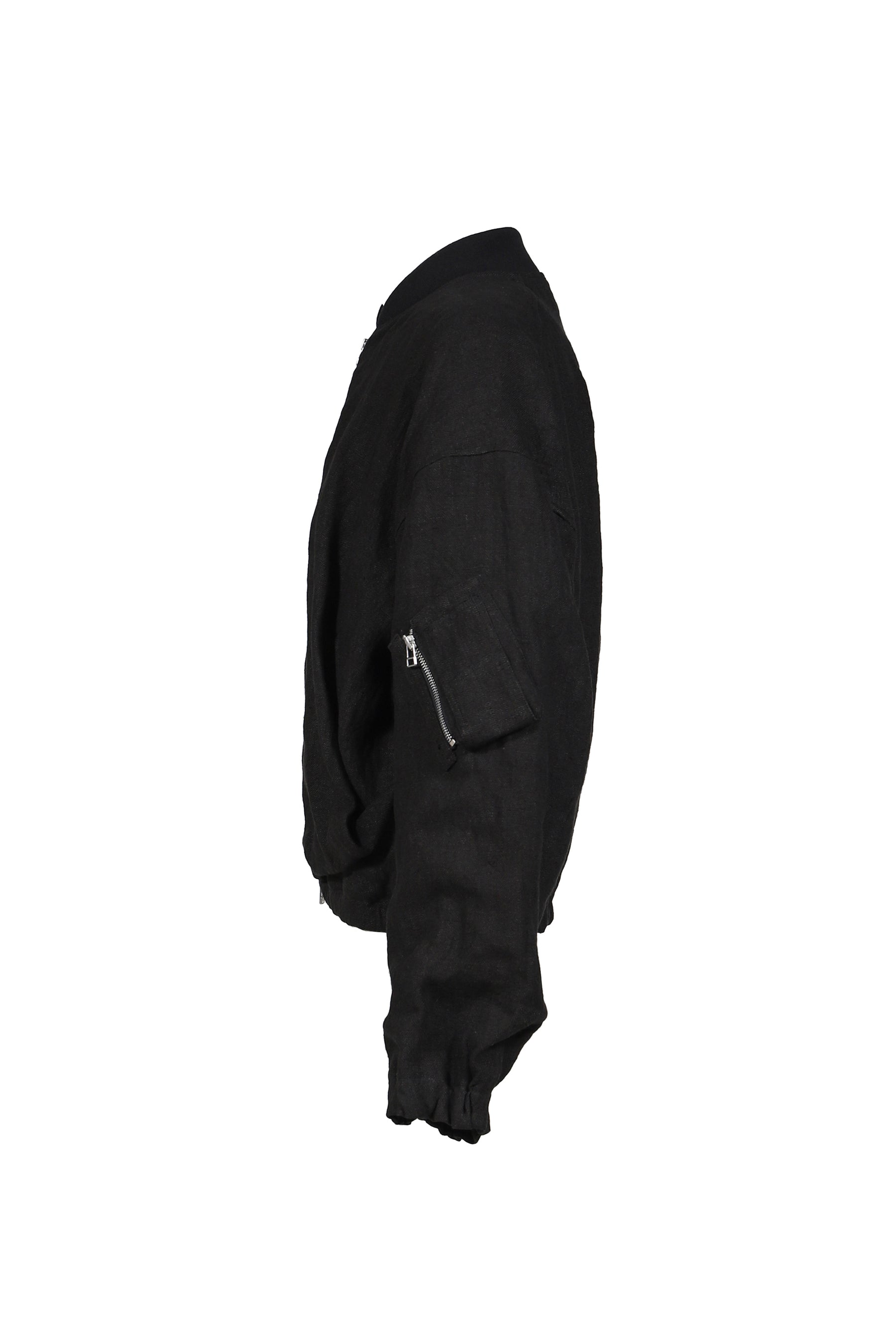 BIBLIOTHERK ビブリオテーク SS26 DRAPED MA1 BLOUSON / BLK - NUBIAN
