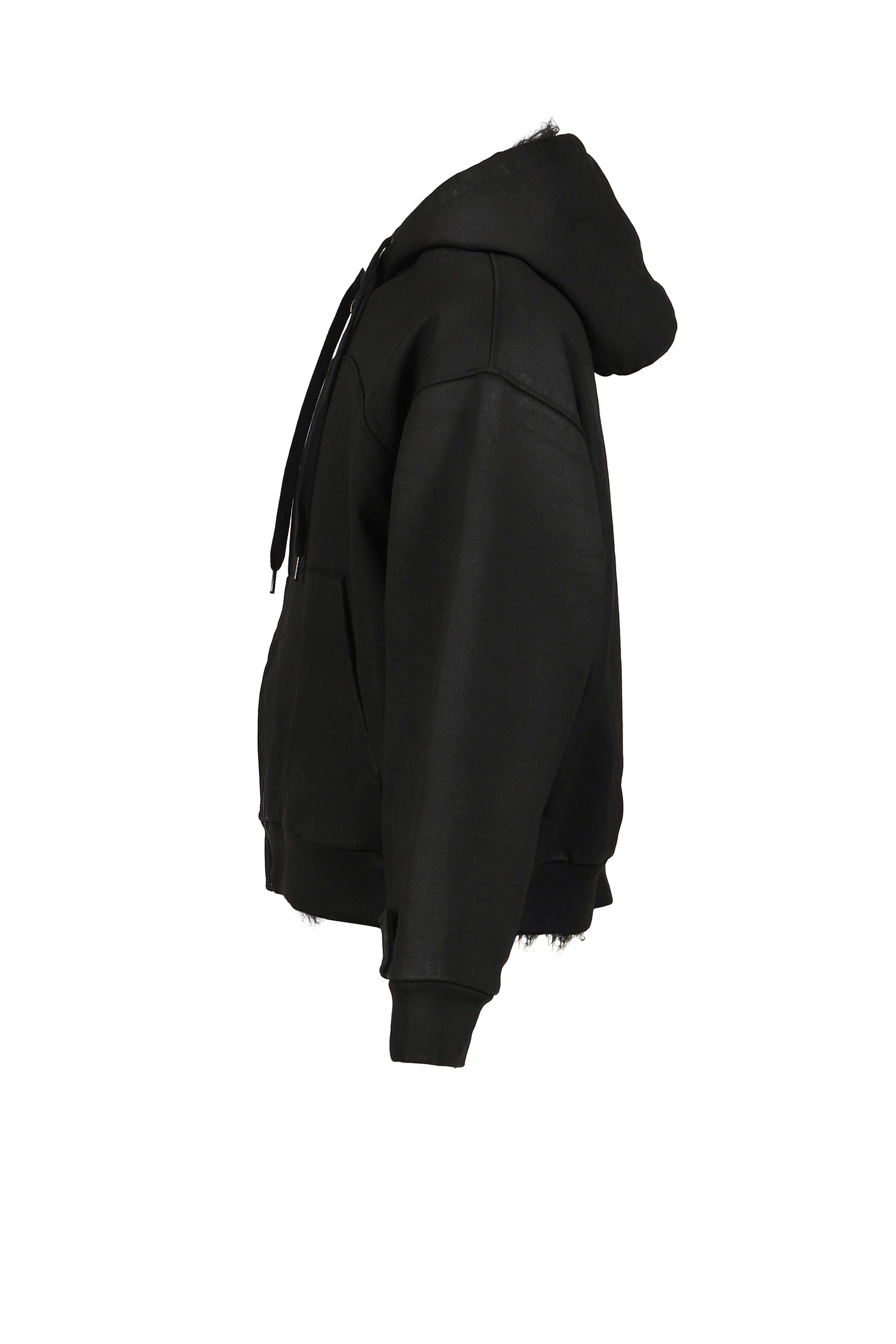 HOODIE WAXED JACKET / BLK