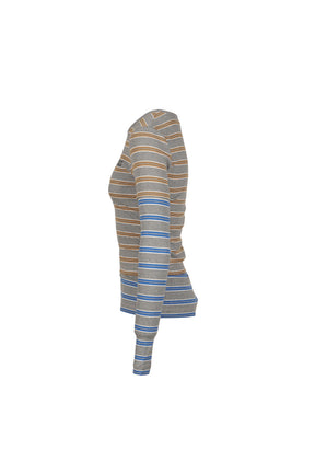 SOFT COTTON RIB LONG SLEEVE DOUBLE LAYER / STRONG BLU