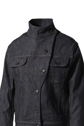 OVERSIZE MOTORCYCLE DENIM BLOUSON / DH GRY