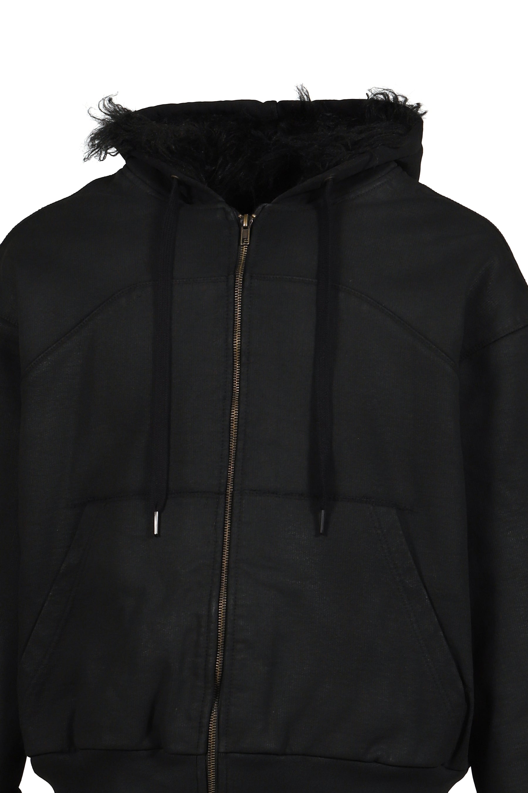 HOODIE WAXED JACKET / BLK